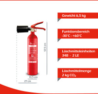 FireLoq® 2kg Co2 l 34B mit Prüfnachweis und...