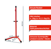 FireLoq Feuerlöscherständer Rot – Universeller für 2 bis 12 kg/l Feuerlösche