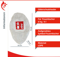 FireLoq® 6kg Pulver Feuerlöscher mit Gitterschutzhaube mit Prüfnachweis