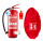 FireLoq® 6kg Pulver Feuerlöscher mit roter Schutzhaube mit Prüfnachweis