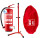 FireLoq® 6kg Pulver Feuerlöscher + Ständer + roter Schutzhaube mit Prüfnachweis