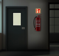 Feuerlöscher Symbol 20cm Kunststoffplatte selbstklebend nachleuchtend