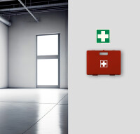 Erste Hilfe Symbol 15cm Kunststoffplatte selbstklebend nachleuchtend