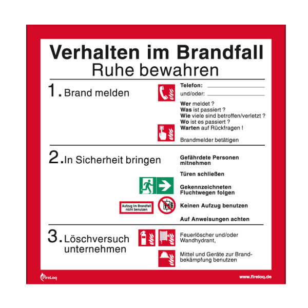 Verhalten im Brandfall Kunststoffplatte selbstklebend nicht nachleuchtend