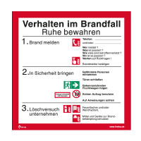Verhalten im Brandfall Kunststoffplatte selbstklebend...