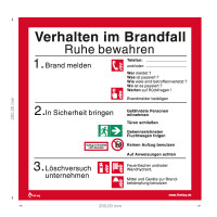 Verhalten im Brandfall Kunststoffplatte selbstklebend...