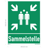 Sammelstelle mit Text Kunststoffplatte 30cm x 40cm