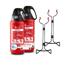 2x 2kg Pulver Feuerlöscher für Brandklasse ABC...