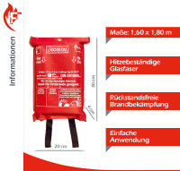 FireLoq® 2x Löschdecke in Tasche 1,6m x 1,8m