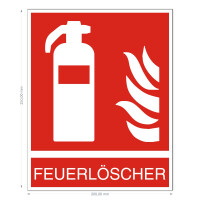 Feuerlöscher Symbol 20x25cm Folie selbstklebend